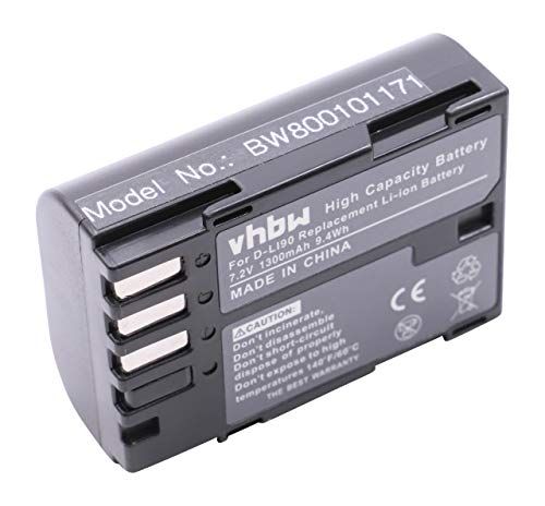 VHBW Accu compatibel met Pentax K-1 Mark II, K-01, K-7 D-SLR, K-5, K-5 II, K-5 IIs, K645D, K-3 camera Digicam DSLR (1300mAh, 7,2V, Li-Ion)
