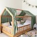 LILIMAUS Huisbed hemeltje - lit baldaquin pour lit maison - 135 x 320 cm - mousseline coton - vert