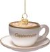 Vondels Glazen Kerstbal - Cappuccino 5cm Wit