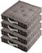 Stof Textile Vloerkussen DUO - 4x - grijs - katoen - 45 x 45 x 10 cm - vierkant