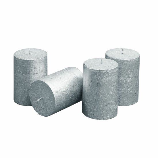 LOBERON Kaars set van 4 Virrans zilverkleurig