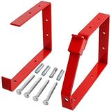 SPARES2GO Universele Vergrendelbare Muur Ladder Opbergrek Beugels (Rood)