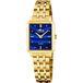 Lotus 19009/2 Polshorloge Dames Blauw Goudkleurig Staal Kwarts Analoog Rechthoekig Mineraalglas 5 ATM