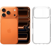Apple iPhone 17 Pro 256GB Oranje + BlueBuilt Protective Back Cover Transparant