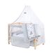 roba Jumbotwins bijzetbed 60 x 120 cm - babybed om op te zetten - inclusief matras, beddengoed, hemel in olifantendesign - mobiel en in hoogte verstelbaar - hout wit