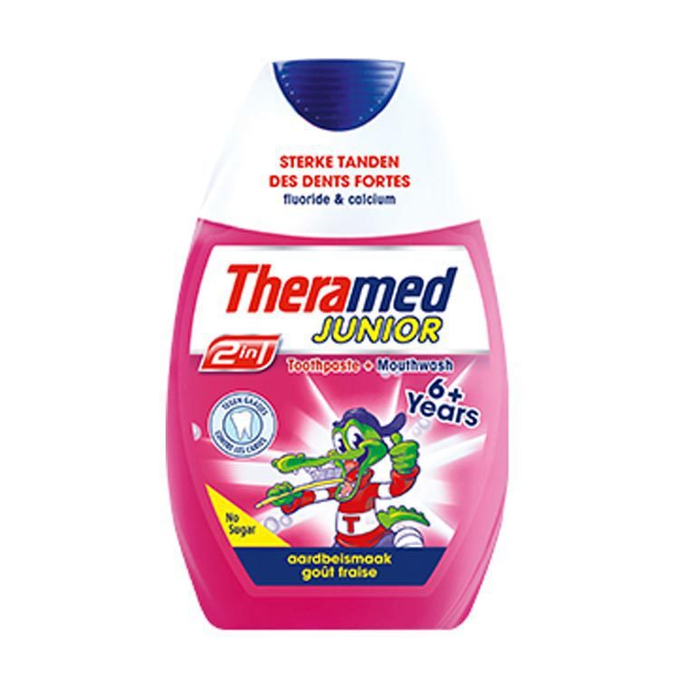 Theramed Tandpasta 2 in1 Junior Aardbeismaak 75 ml