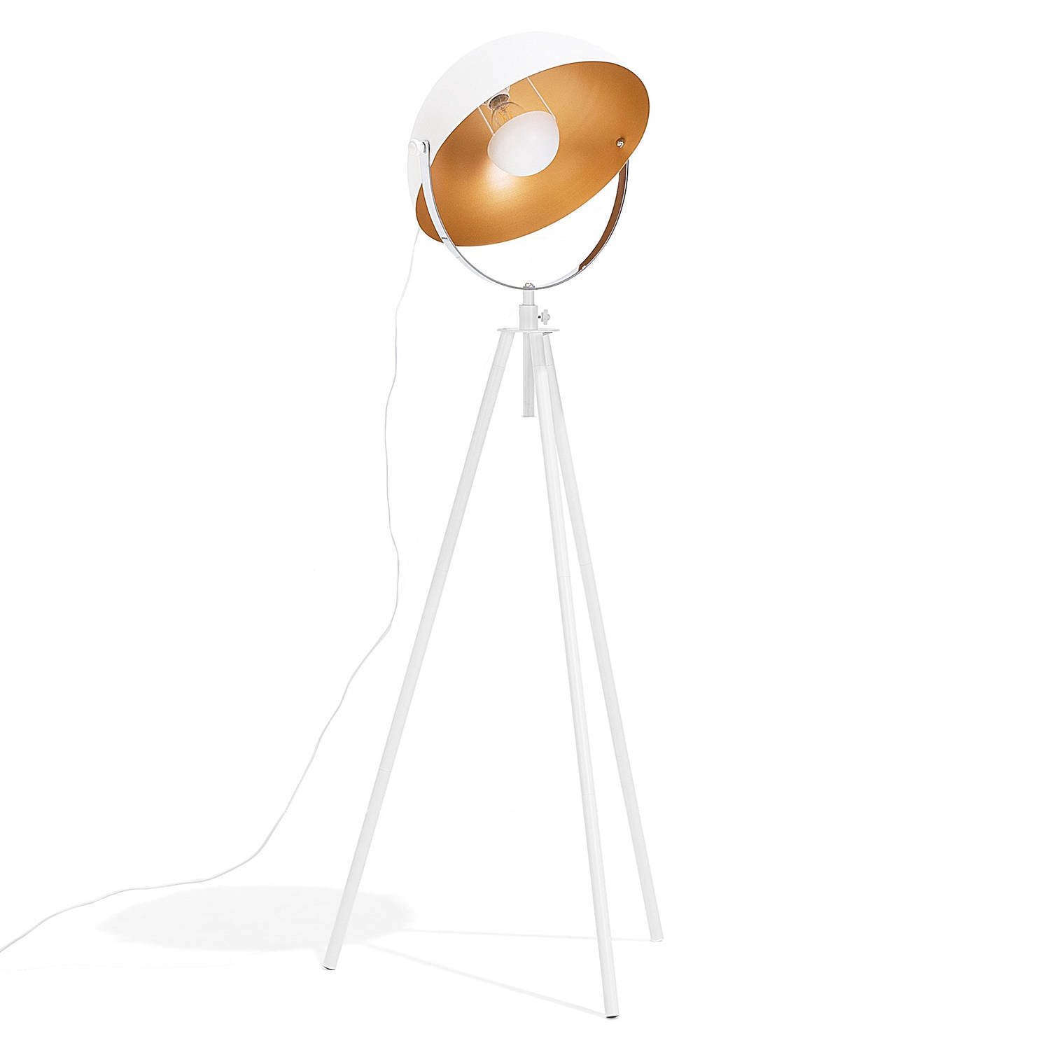 Beliani thames - staande lamp-wit-metaal