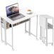 TORMATOR Bureau Pliable Sur Roulettes 80 X 50 Cm Avec Étagère Et Sac De Rangement, Blanc