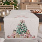 PETTI Artigiani Italiani - Kersttafelloper, kerstloper, keukenloper 140 x 40 cm, elegante kerstloper, roze soldaten, 100% Made in Italy