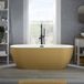 Otterton Baignoire autoportante Moderne Ovale avec deux Dossiers - Jaune (Honey Yellow) et Trop-plein Noir | 150cm x 75cm