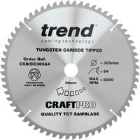Trend Trend Crosscut cirkelzaagblad 305x30x3mm 64T