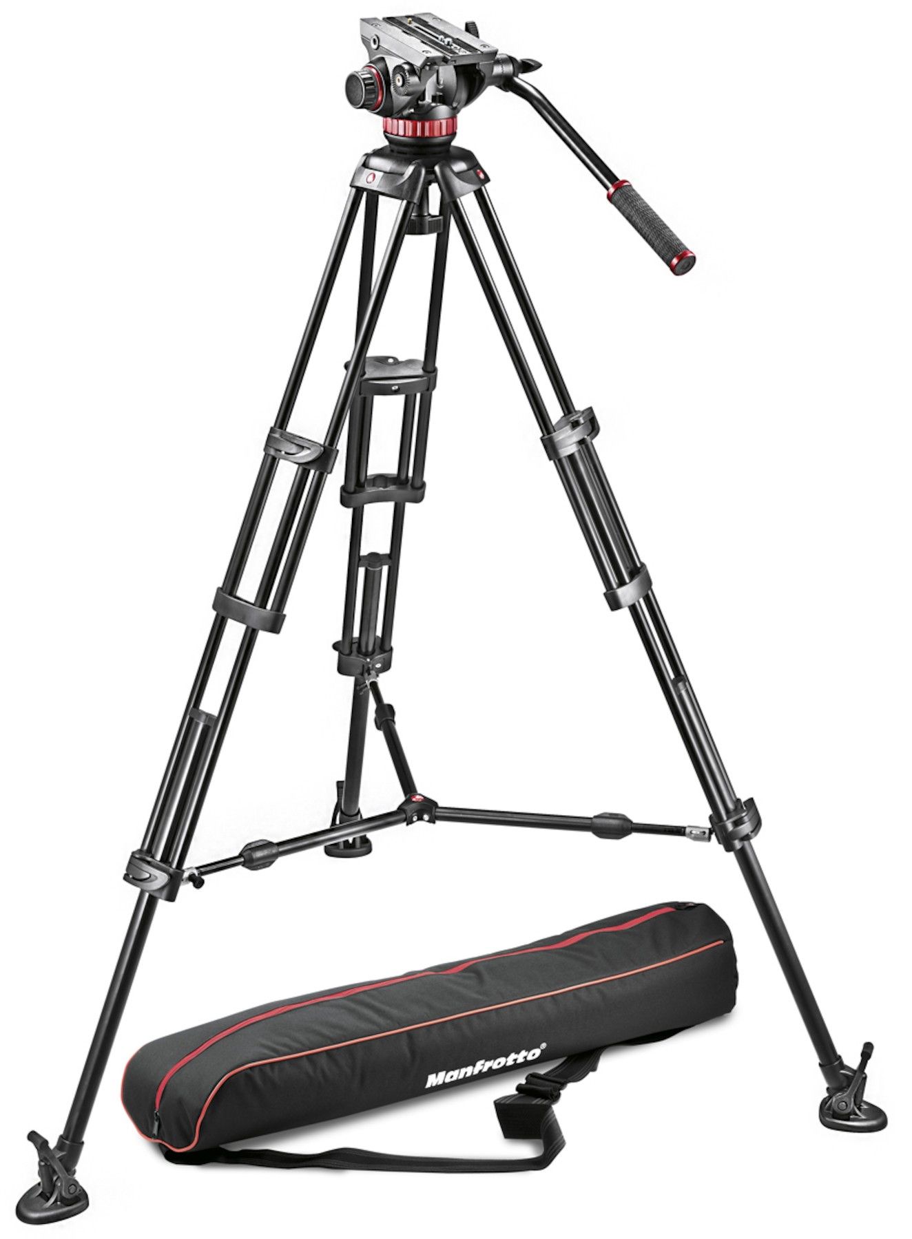 Manfrotto MVH502A 546BK-1 Tripod Kit - Video/Fluid Head - 7kg Max Load - Black