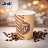 Packadi ECO Koffiebeker 8oz 240 ml Bruin_Wit - 100 Stuks