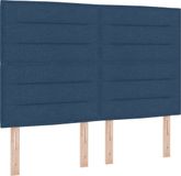 vidaXL Boxspringbed met matras en hoofdeinde, Blauw, 140 x 200 cm, Stof