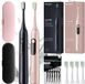SpinelCare SmileOn PRO zwarte + roze elektrische tandenborstel + 4 witte opzetstukken + 2 etuis