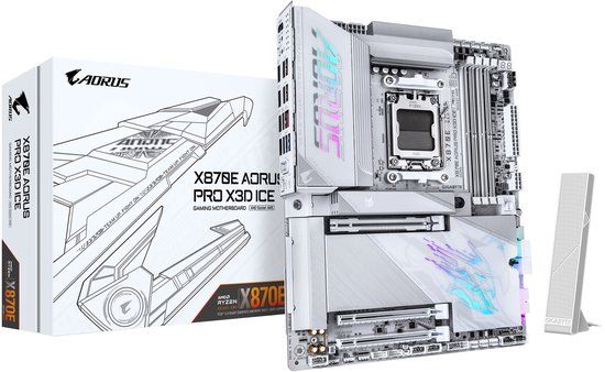 Gigabyte Moederbord X870E AORUS PRO X3D ICE ATX AMD X870E DDR5 Wi-Fi 7 USB 4