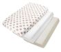 Medi Partners Hoeslaken Mousseline 60x120 cm 3-delige set Babybedlaken Wieg Hoeslaken 100% Katoen - Mousseline Beddengoed Baby Matras Slaapzak Wieg(Regenboog-Wit-Beige)