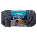 Utopia Crafts Super grof dekgaren 250 g, zacht chenillegaren voor armbreien - dik volumineus polyester jumbo-garen voor handgebreide dekens, haken, doe-het-zelf woondecoratie (antraciet)