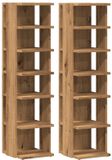 vidaXL Schoenenkast 2 stuks bewerkt hout artisanaal eiken 28x27x102 cm