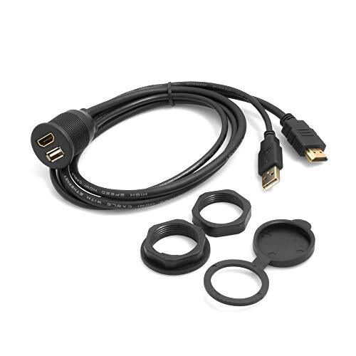 Systems 2 in 1 USB A en HDMI kabel verlengkabel inbouwbus 99 cm spatwaterdicht
