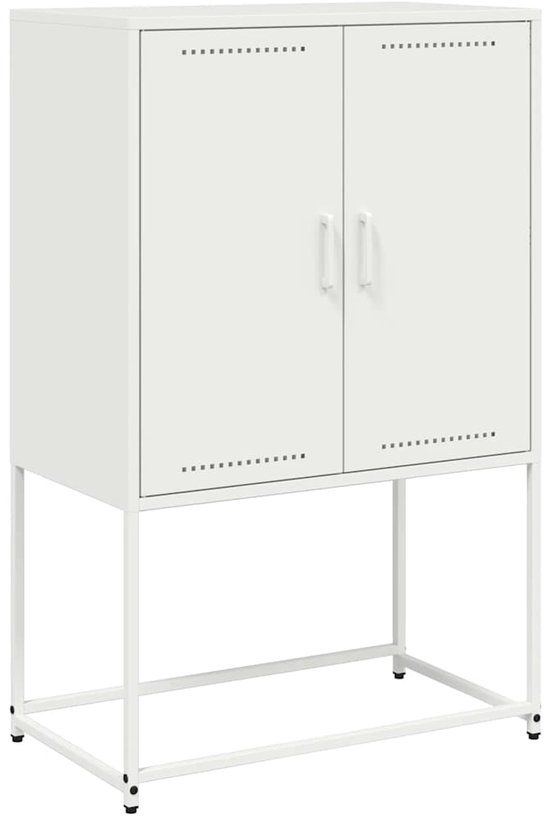 vidaXL Hoge kast 68,5x38,5x107 cm staal wit
