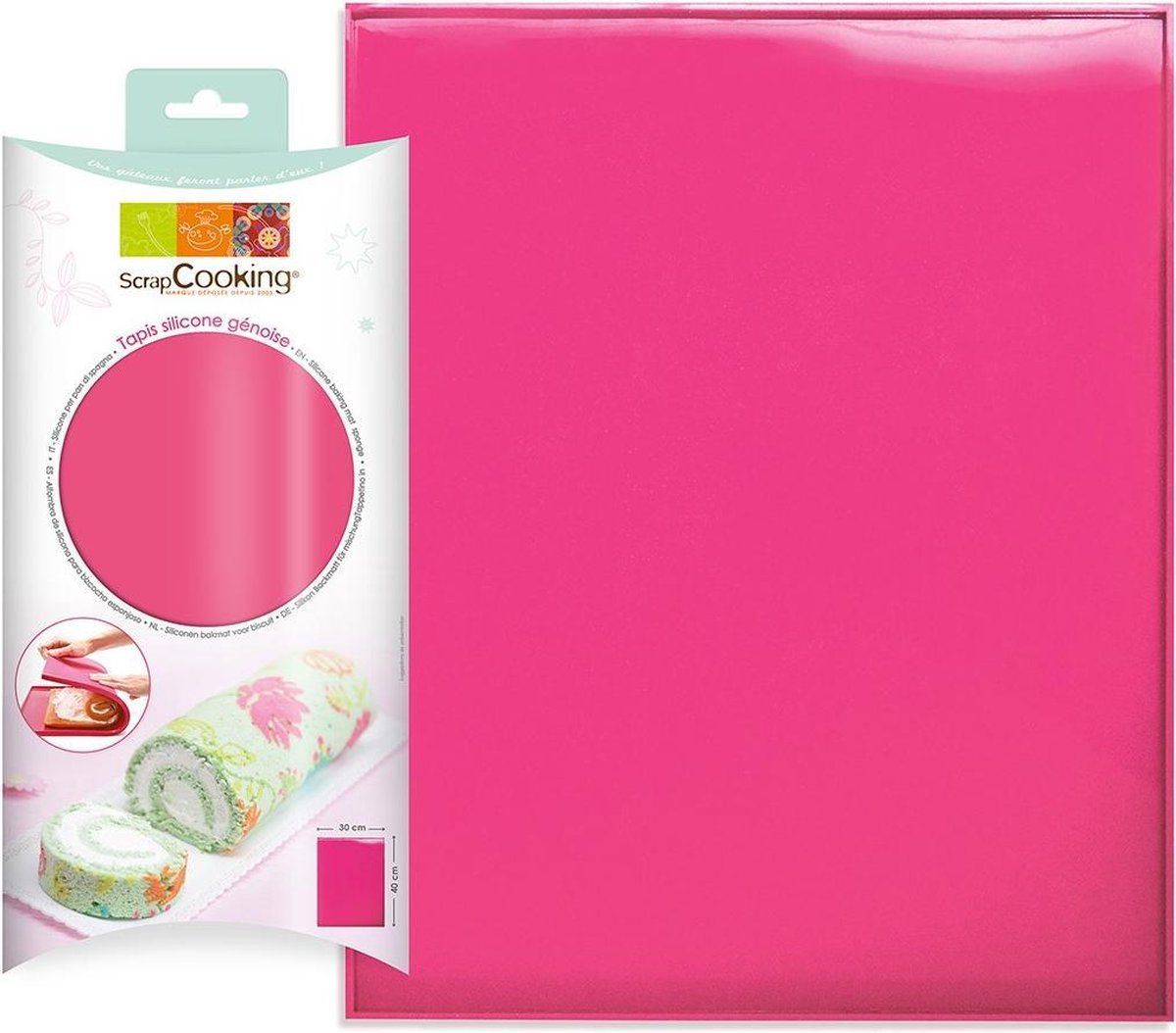 ScrapCooking Kids 3175 tapijt biscuitvloer siliconen 30 * 40 cm siliconen ROSA 30 x 40 x 1 cm
