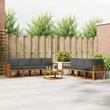 vidaXL - Buiten - bank - set - 9 - st - Natuurlijk - en - Antraciet