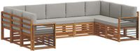 vidaXL - Bank loungeset - 9 zitplekken - Acacia hout - Naturel en lichtgrijs
