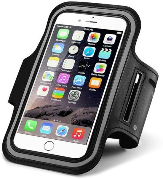 SMH Royal - Sportband Iphone 5 / 5s / 5c - Zwart Extra sterk materiaal met reflectie