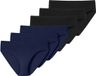SCHIESSER Slip Set van 6 - Vrouwen - Zwart/Donkerblauw - Effen - Katoen/Elastaan - XXL