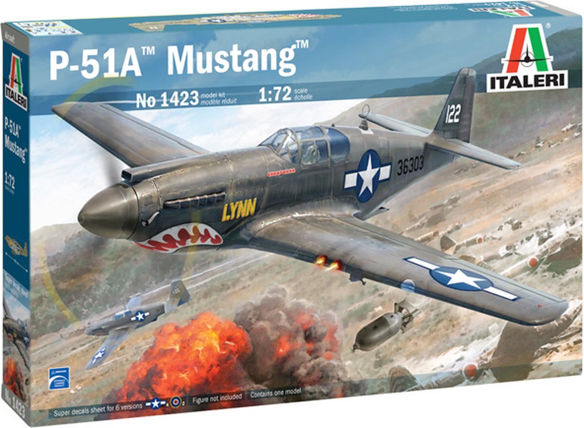 Italeri 1:72 1423 P-51A Mustang Plane Plastic kit