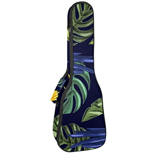 Mersov Tenor Ukulele Gigbag Waterdichte Ukelele Case Gewatteerde Rugzak, Geweldig voor Sopraan Concert (21/23/24") Realistische tropische planten Dieren