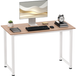Pangivo Bureau Informatique Et Table À Manger 120 X 60 X 76 cm Design Chêne Et Blanc Cadre En Métal