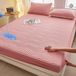 Housse de matelas rose à motif de feuilles pour lit 150 x 200 cm