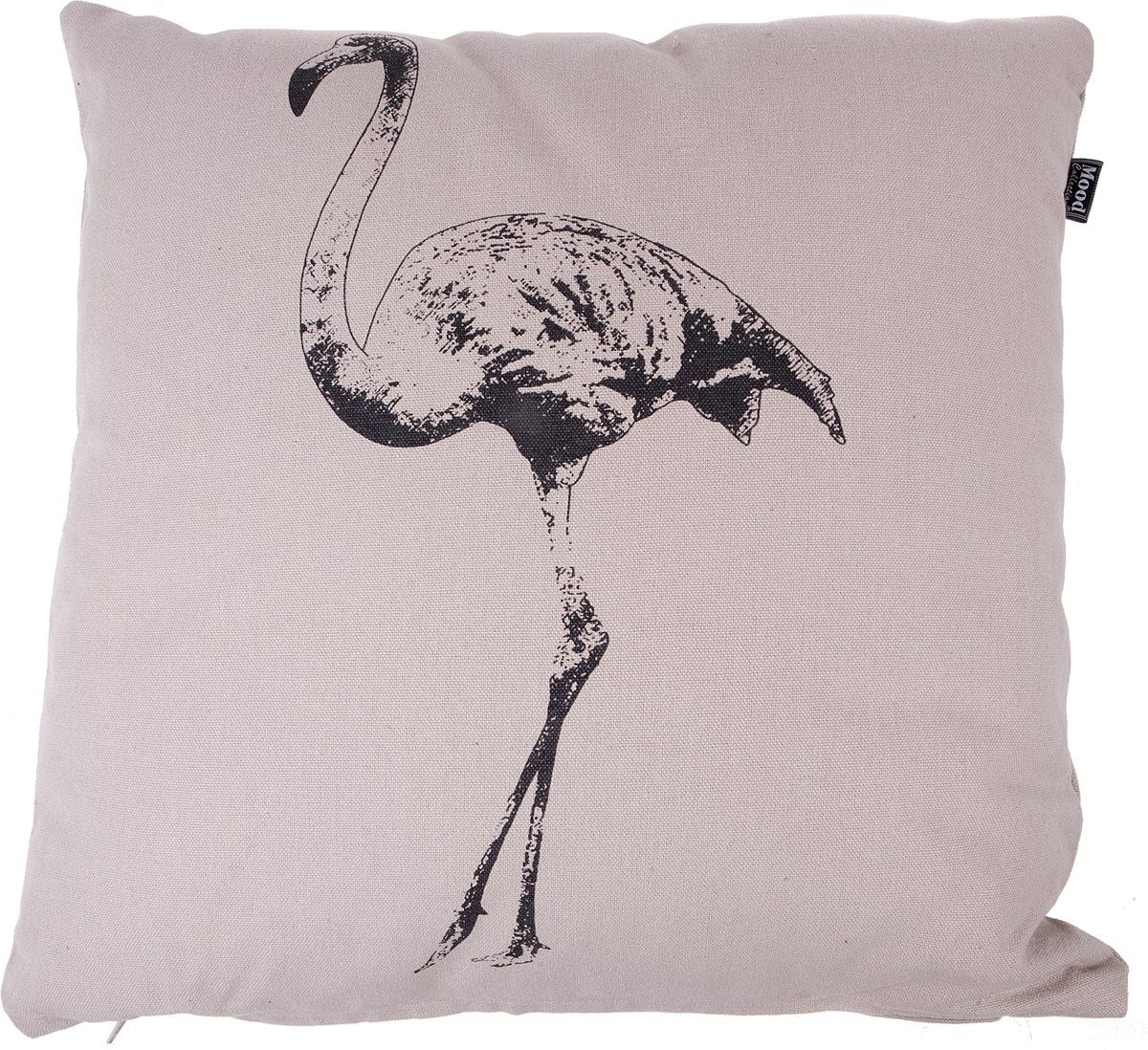 In the Mood Flamingo Sierkussen - 50x50 cm - Kiezel/Antraciet