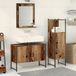 vidaXL Ensemble de meubles de salle de bain, 3 pièces, marron, 33 x 33 x 113,5 cm