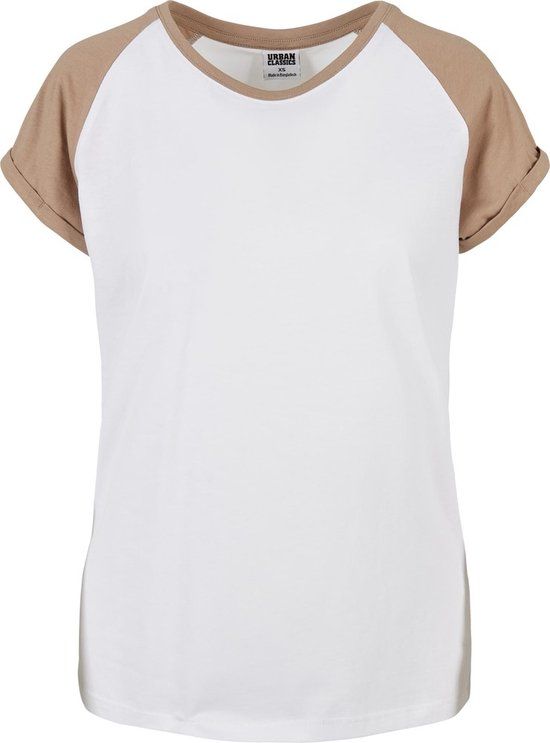 Urban Classics Contrast Raglan Women's T-shirt - XL - White/Cream