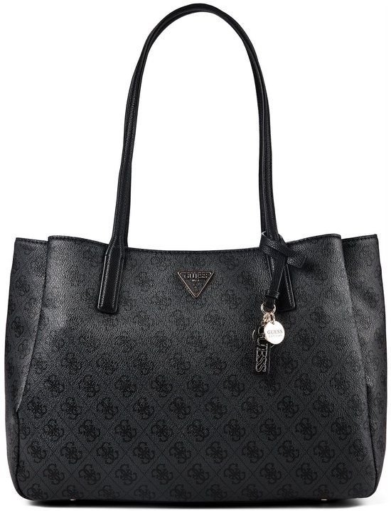 GUESS Noelle II Tech Tote Coal Logo schoudertas met laptopvak