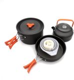 Merkloos / Sans marque Wan GmbH Kookset Kamperen - Outdoor Keukengerei - Buiten Koken - Lichtgewicht Aluminium - Voor 2-3 Personen - Oranje