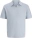 JACK & JONES George knit split neck slim fit heren polo katoenmengsel met polo kraag blauw (chambray blue w. cloud dancer)