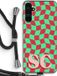 Case Company® Samsung Galaxy A14 5G Hoesje met Koord - Grid Monogram - TPU Back Cover