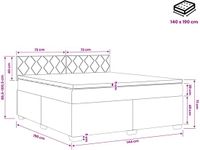 vidaXL Boxspringbed met matras, zwart, 140 x 190 cm, fluweel