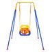 FUNLIO 3-en-1 ensemble de balançoire pour tout-petits avec 4 sacs de sable, ensemble de balançoire robuste pour enfants, balançoire pour bébé pour intérieur/extérieur, support métallique pliable et instructions claires, facile à assembler et à ranger