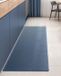 Tapis de cuisine, lavable, antidérapant, tapis de cuisine tissé, absorbant, tapis de cuisine, facile à nettoyer, tapis de cuisine pour cuisine, salle à manger, buanderie (Bleu, 43 x 120 cm)