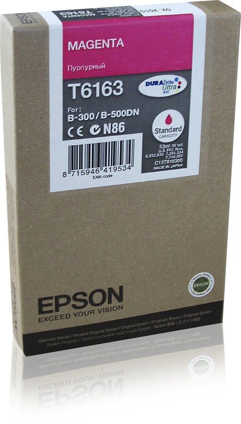 Epson T6163 Magenta Ink Cartridge - 3500 Pages - C13T616300