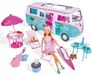 Merkloos Poppenhuis camper - Met opklapbare camper - Keuken, zithoek en bed - 51 cm pop