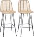 vidaXL - Barkruk - 2 stuks - Naturel - 44 x 53 x 111 cm - Riet en Ijzer