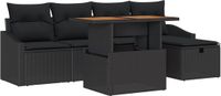 vidaXL Tuinbank - Zwart - Polyrattan
