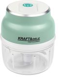 KRAFT&DELE | Mini-hachoir électrique de 150 ml, sans fil, rechargeable par USB de type C, lame en acier inoxydable 304, matériau de qualité alimentaire, appareil de cuisine portable pour fruits, légumes, ail, purée pour bébé, idéal pour le camping