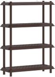 vidaXL - Plankenunit - 4-laags - 100 x 40 x 136,5 cm - PP - Bruin